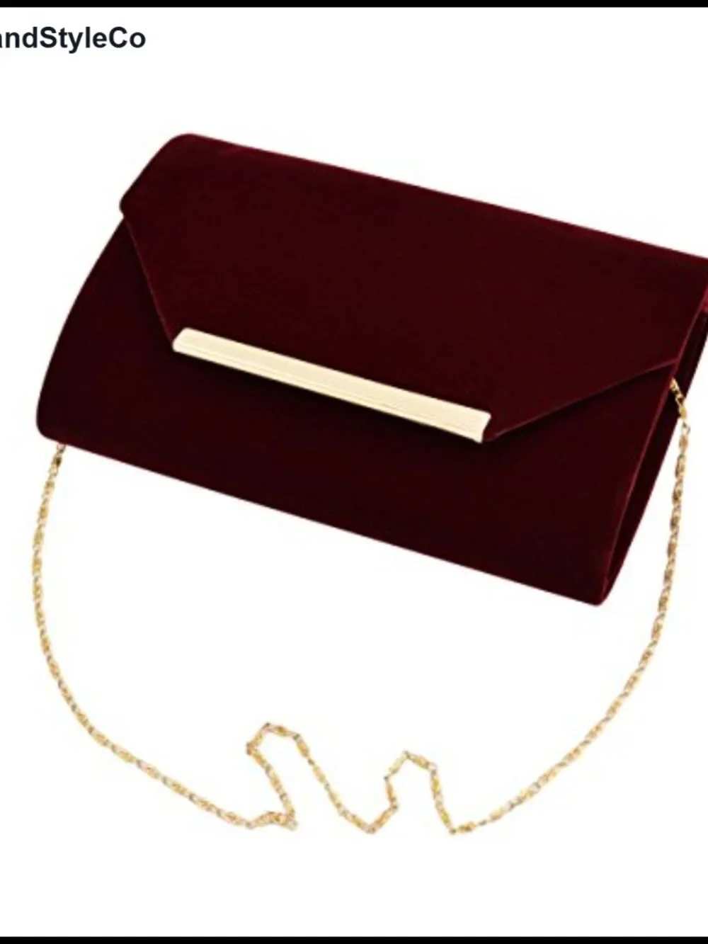 Elegant Velvet Clutch Evening Bag Magnetic Flap Removable Chain Strap